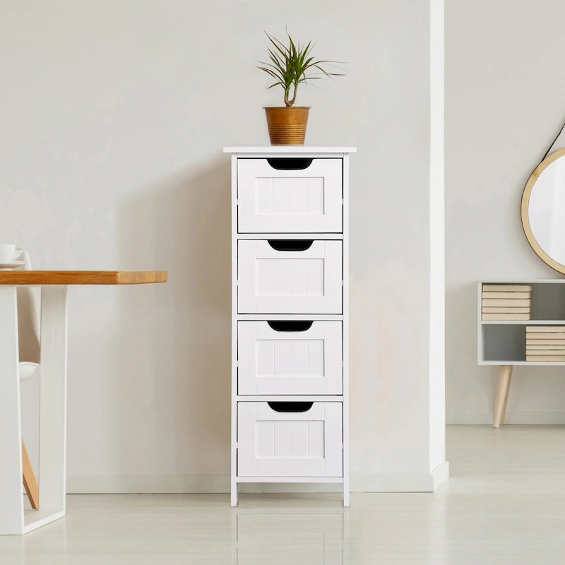 Mobile contenitore bianco indipendente per bagno con cassetti - 11.8L x 11.8W x 32.3H