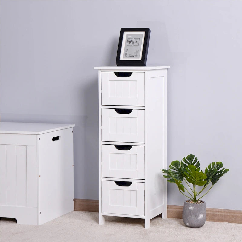 Mobile contenitore bianco indipendente per bagno con cassetti - 11.8L x 11.8W x 32.3H
