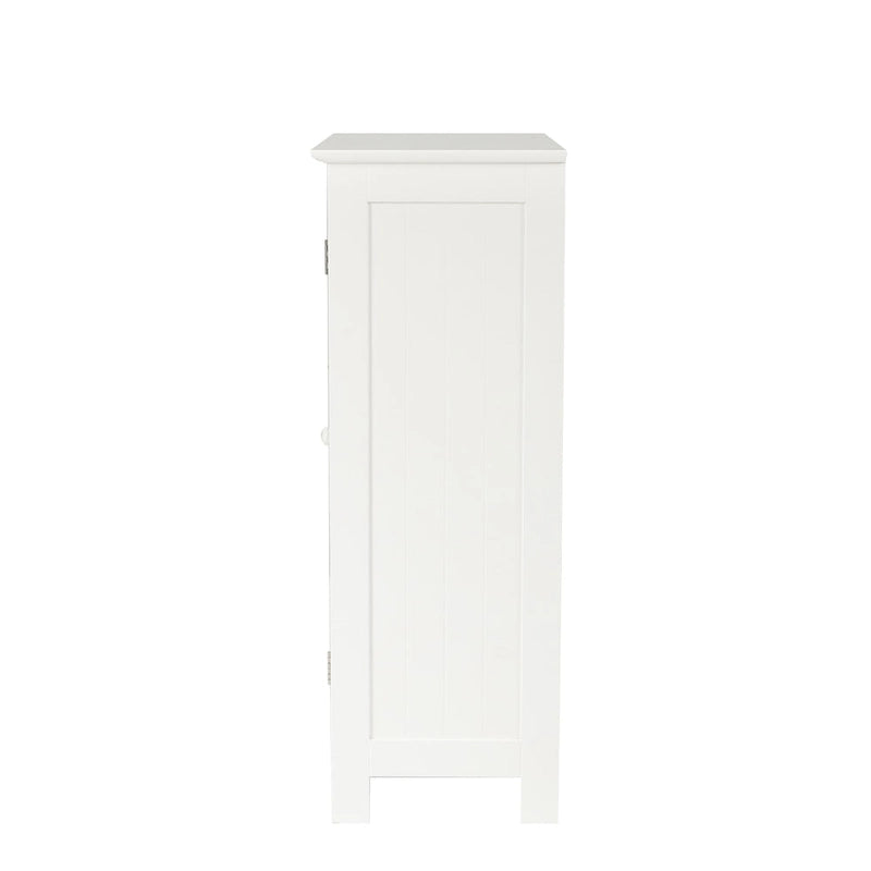 Witte houten badkamerkast met 4 laden en 1 deur - 32.68 H x 22.05 W x 11.81 D
