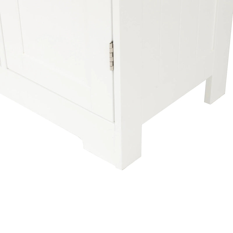 Witte houten badkamerkast met 4 laden en 1 deur - 32.68 H x 22.05 W x 11.81 D