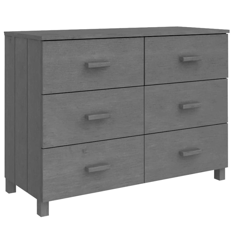 Sideboard aus massivem Kiefernholz mit sechs Schubladen und Holzgriffen, 44.5 Inches breit
