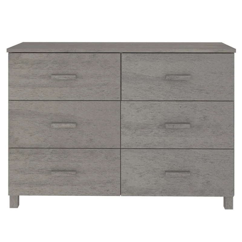 Sideboard aus massivem Kiefernholz mit sechs Schubladen und Holzgriffen, 44.5 Inches breit