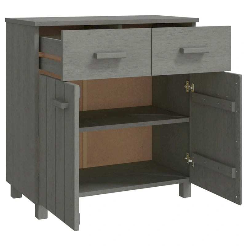 Buffet en pin massif avec deux portes et deux tiroirs, 31.1 pouces de large