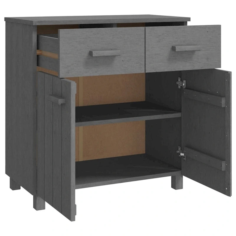 Buffet en pin massif avec deux portes et deux tiroirs, 31.1 pouces de large