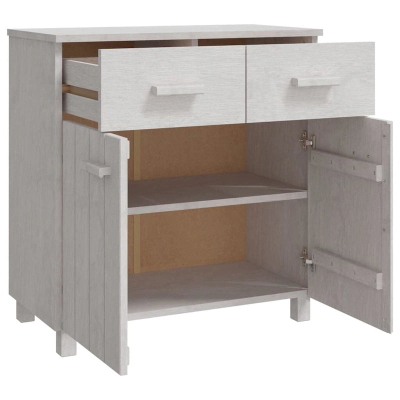 Buffet en pin massif avec deux portes et deux tiroirs, 31.1 pouces de large