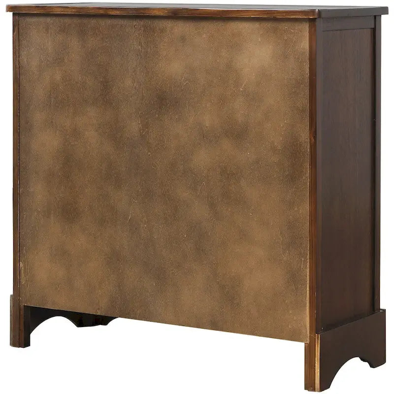 Armario de almacenamiento rústico con dos cajones y cuatro cestas clásicas de ratán - 28L x 11.8W x 28H