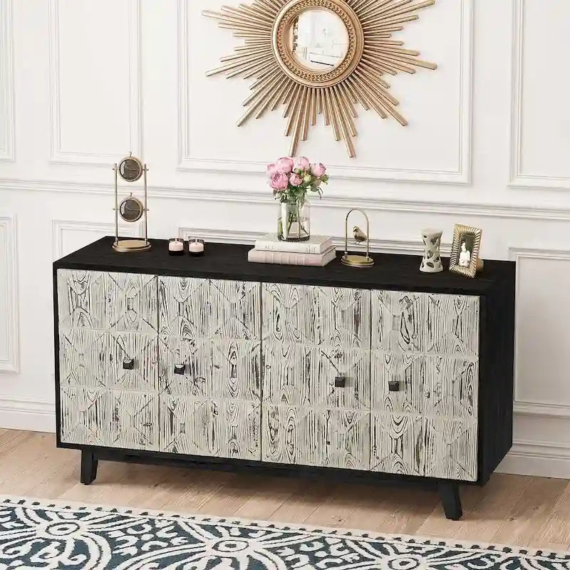 59.84 Vintage Freestanding Storage Cabinet with 4 Doors