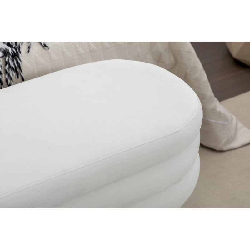 Banc de rangement en velours pour la chambre, avec pieds en bois, pour le salon ou la chambre, intérieur