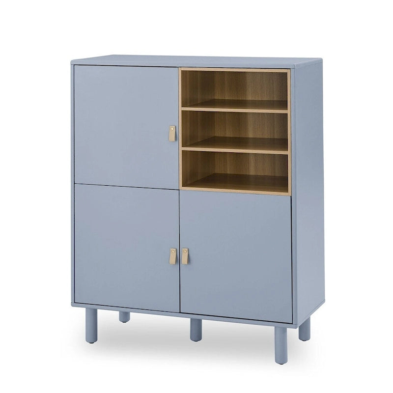 Moderner Holz-Sideboardschrank mit runden Beinen und Ablage – N/A