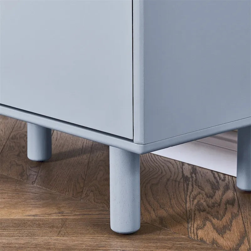 Moderner Holz-Sideboardschrank mit runden Beinen und Ablage – N/A