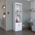 178 cm hoher, 5-stufiger moderner Barschrank mit Glashalter für Stielgläser, Weinschrank, 12 Flaschenfächern und 5 Regalböden