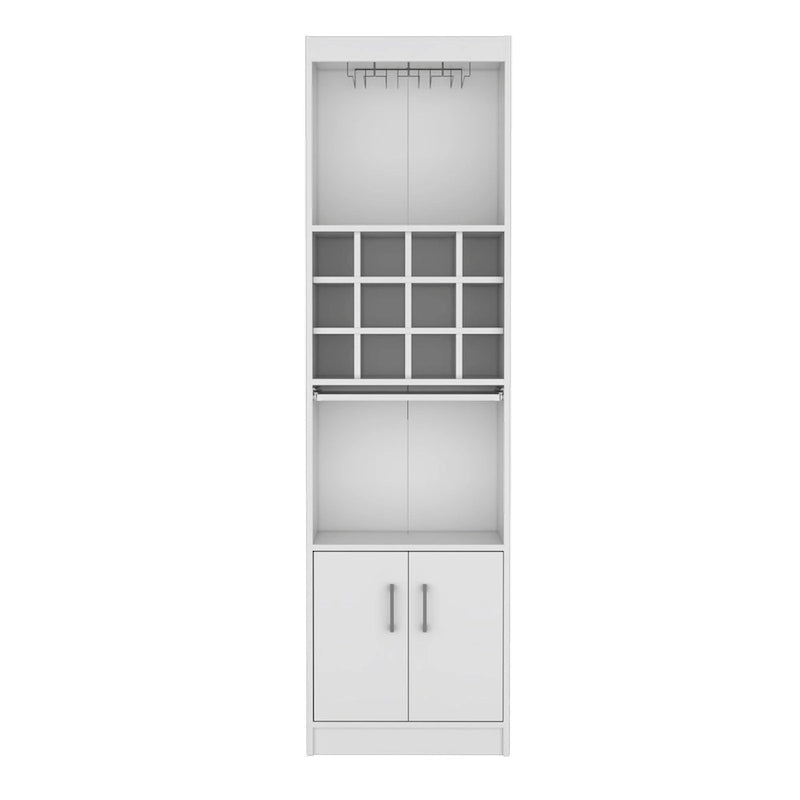 178 cm hoher, 5-stufiger moderner Barschrank mit Glashalter für Stielgläser, Weinschrank, 12 Flaschenfächern und 5 Regalböden