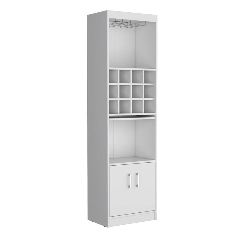 178 cm hoher, 5-stufiger moderner Barschrank mit Glashalter für Stielgläser, Weinschrank, 12 Flaschenfächern und 5 Regalböden