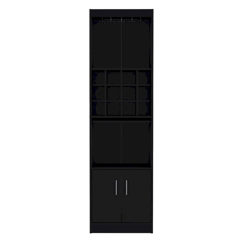 178 cm hoher, 5-stufiger moderner Barschrank mit Glashalter für Stielgläser, Weinschrank, 12 Flaschenfächern und 5 Regalböden
