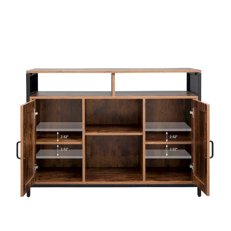 Sideboard mit offenen Fächern und Kippschutz-Set – N/A