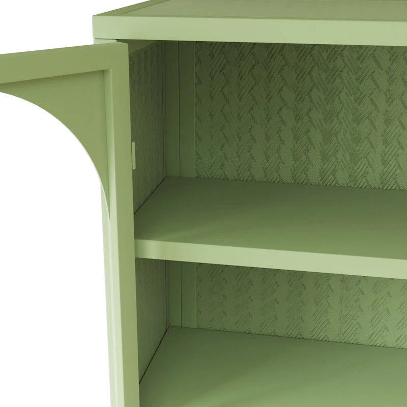 27.56Glass Doors Modern Two-door Wall Cabinet with Featuring Three-tier Storage for Entryway,with Characteristic Woven Pattern