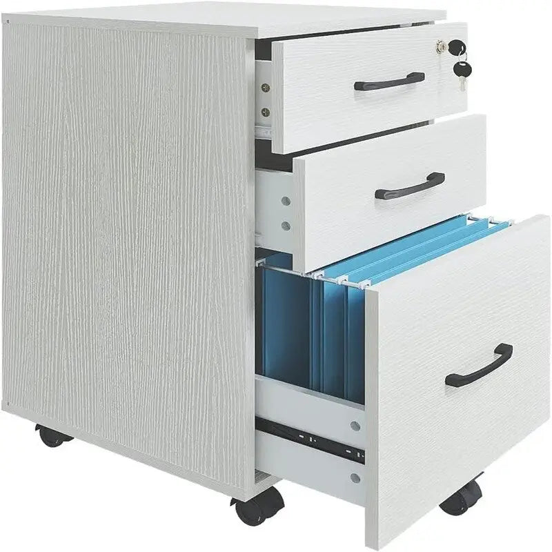 3 Drawer File Cabinet with Lock - 26.47D x 18.56W x 6.91H