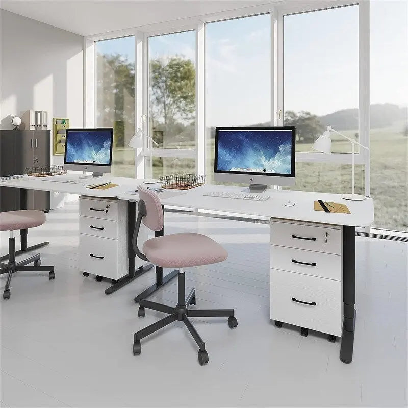 3 Drawer File Cabinet with Lock - 26.47D x 18.56W x 6.91H