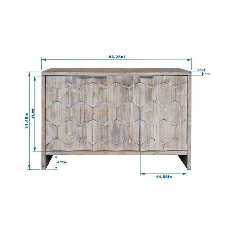 3 Door Wooden Cabinet Sideboard Buffet