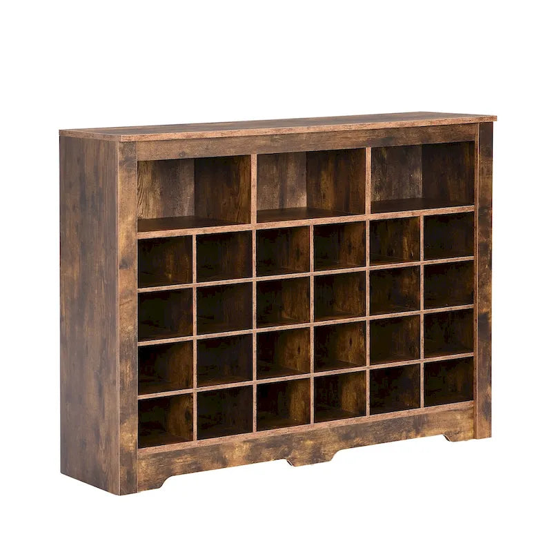 Schlanke 24-Fächer-Schuhkonsole, moderner Schuhschrank mit geschwungenem Sockel, vielseitiges Sideboard mit hochwertiger Verarbeitung für den Flur
