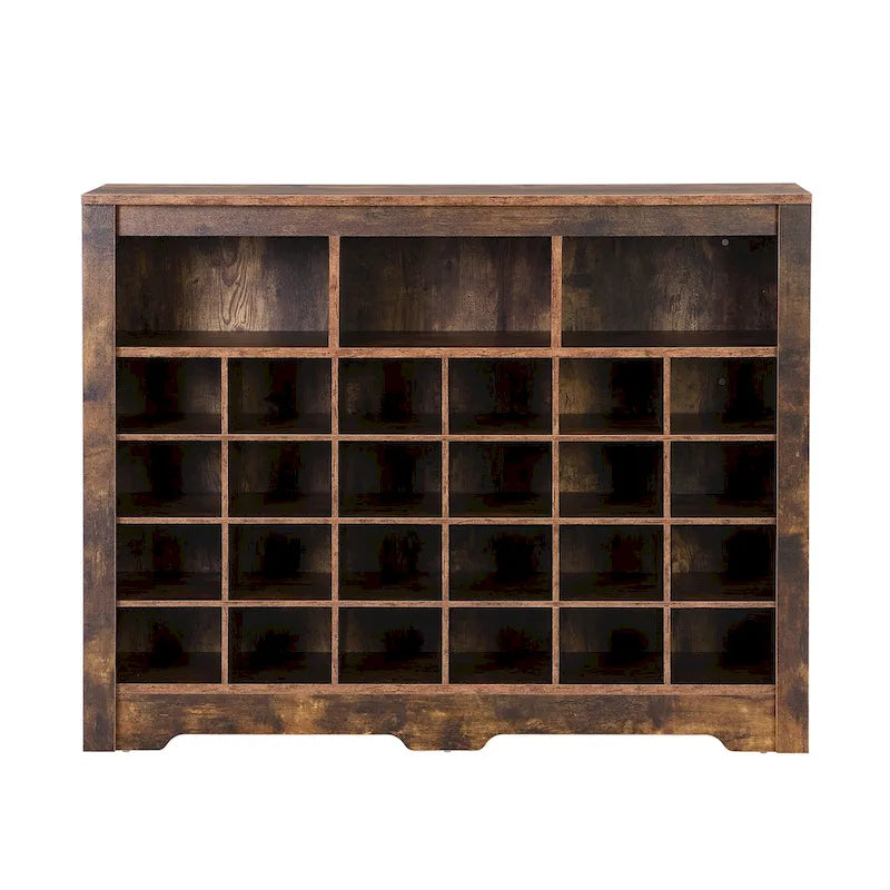 Schlanke 24-Fächer-Schuhkonsole, moderner Schuhschrank mit geschwungenem Sockel, vielseitiges Sideboard mit hochwertiger Verarbeitung für den Flur