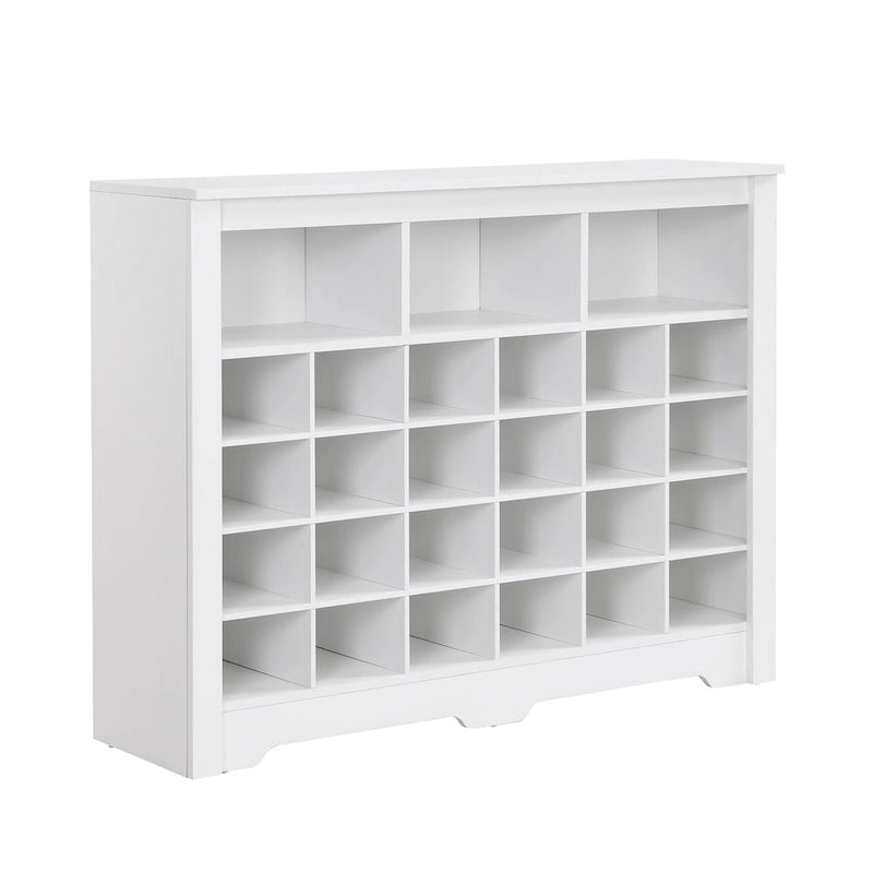 Schlanke 24-Fächer-Schuhkonsole, moderner Schuhschrank mit geschwungenem Sockel, vielseitiges Sideboard mit hochwertiger Verarbeitung für den Flur
