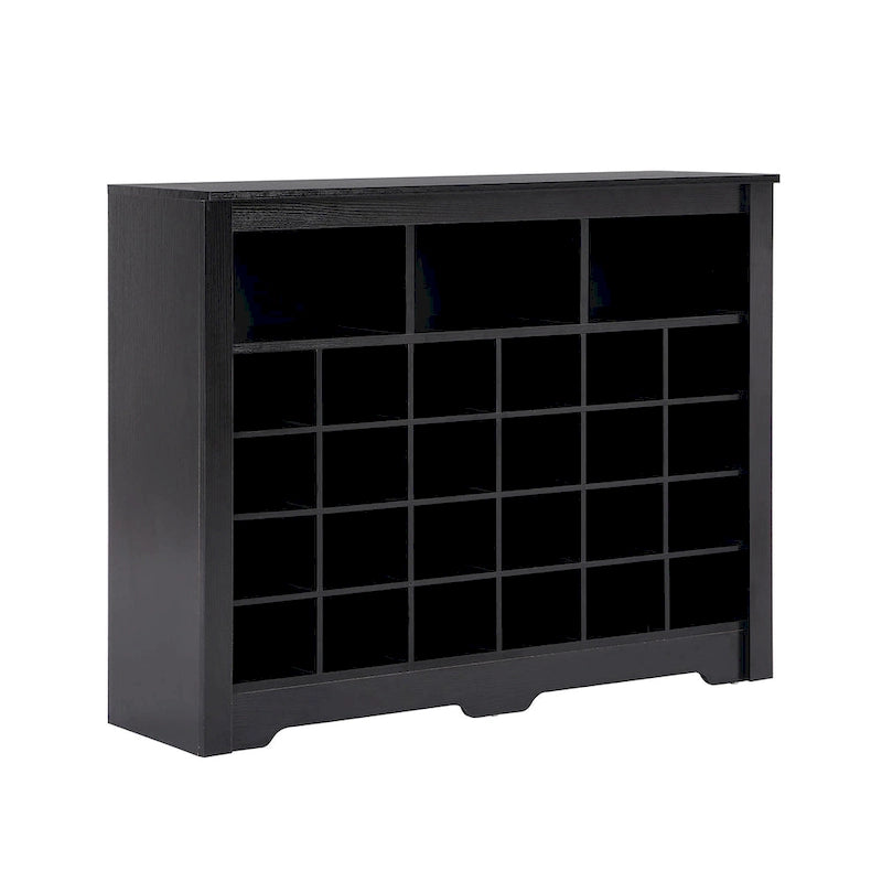 Schlanke 24-Fächer-Schuhkonsole, moderner Schuhschrank mit geschwungenem Sockel, vielseitiges Sideboard mit hochwertiger Verarbeitung für den Flur