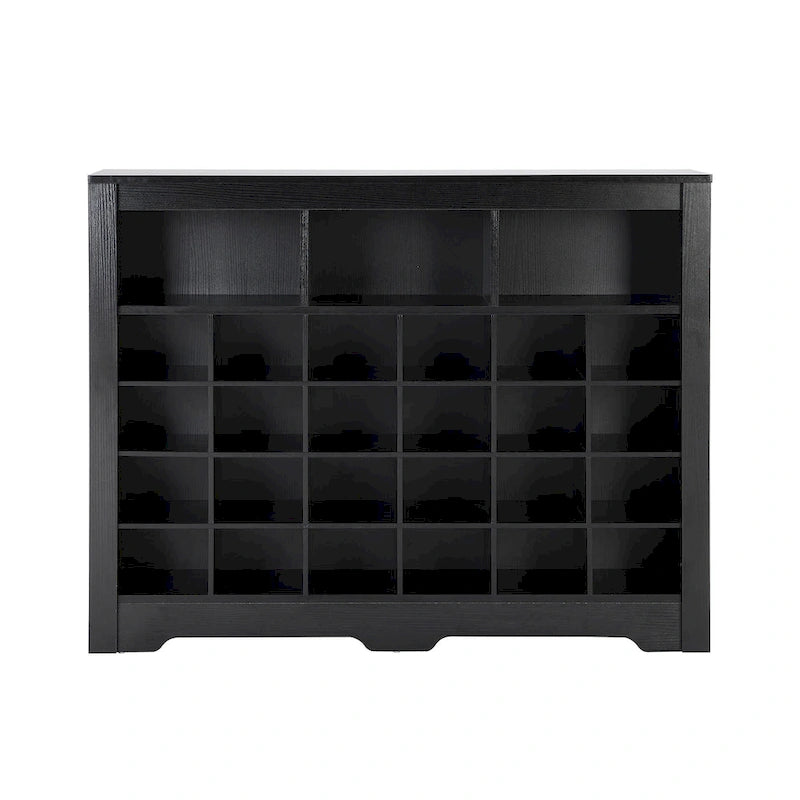 Schlanke 24-Fächer-Schuhkonsole, moderner Schuhschrank mit geschwungenem Sockel, vielseitiges Sideboard mit hochwertiger Verarbeitung für den Flur