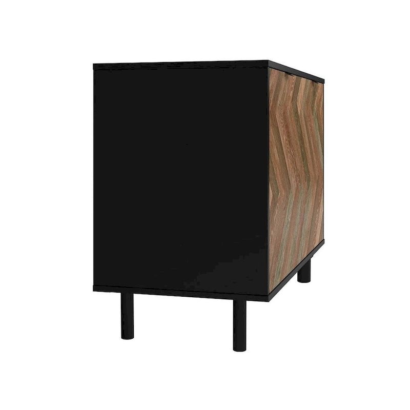 Mid-Century-Akzentschrank mit Türen mit Soft-Close-Funktion und Metallbeinen