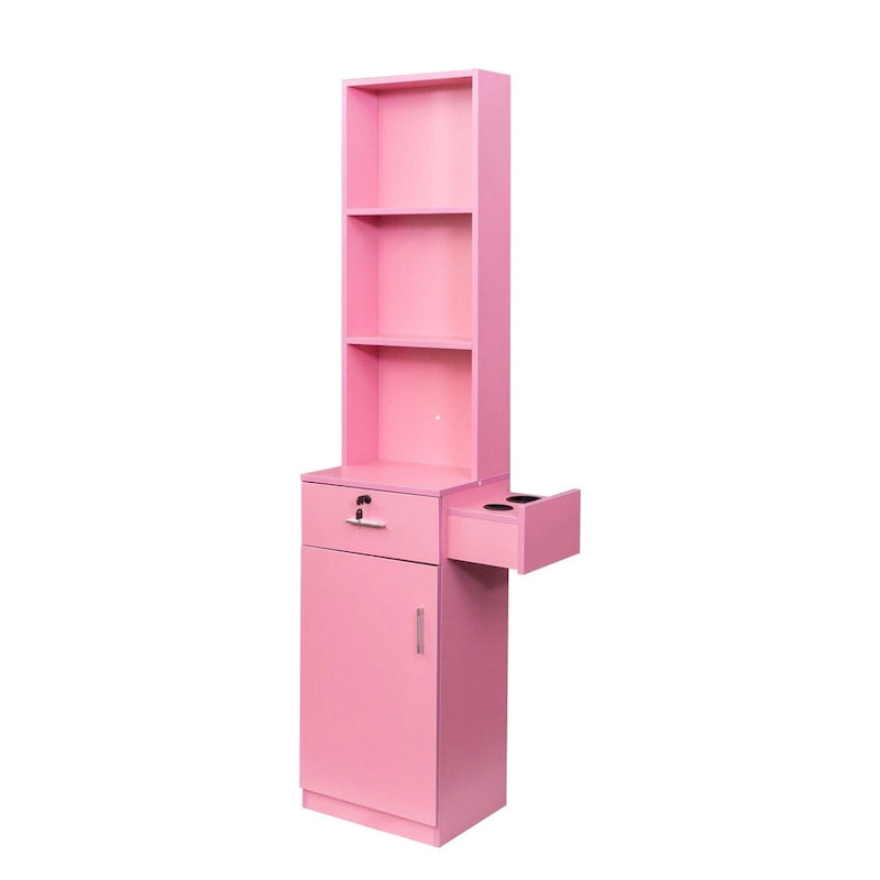 Armoire de rangement haute avec tiroir et supports pour sèche-cheveux, hauteur de 70.87 pouces