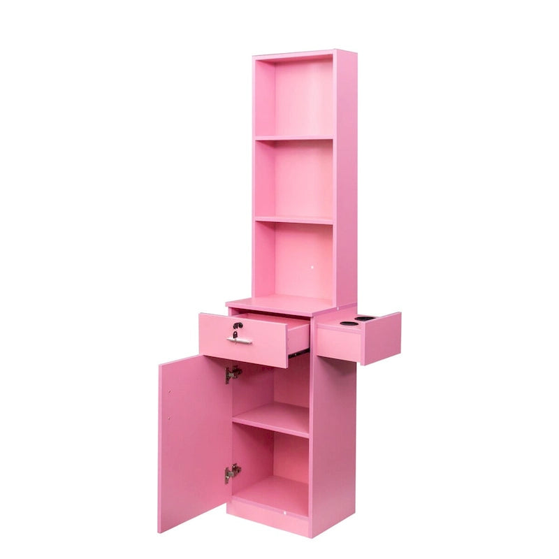 Armoire de rangement haute avec tiroir et supports pour sèche-cheveux, hauteur de 70.87 pouces
