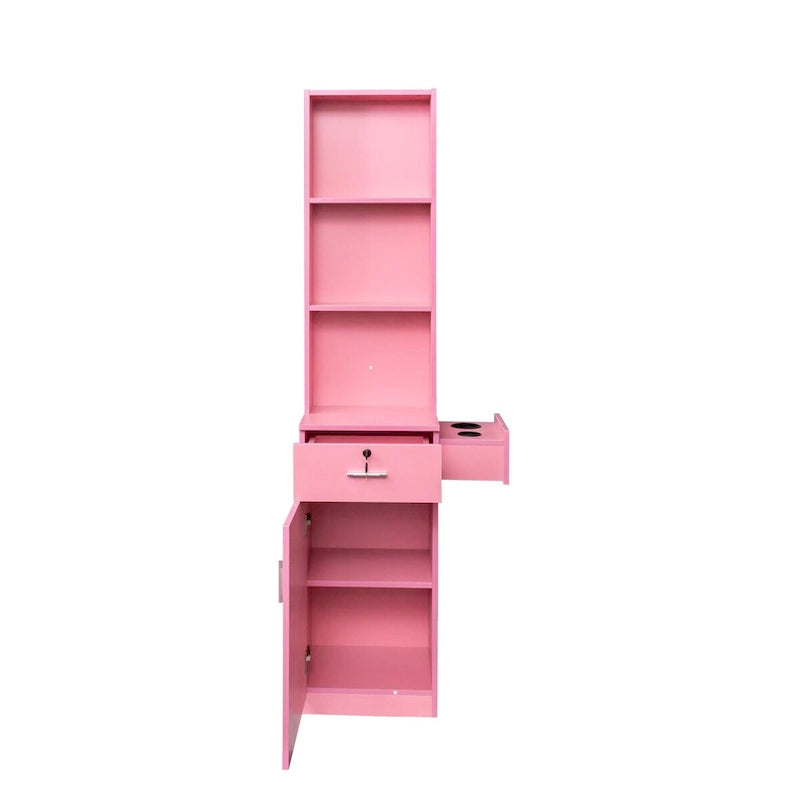 Armoire de rangement haute avec tiroir et supports pour sèche-cheveux, hauteur de 70.87 pouces