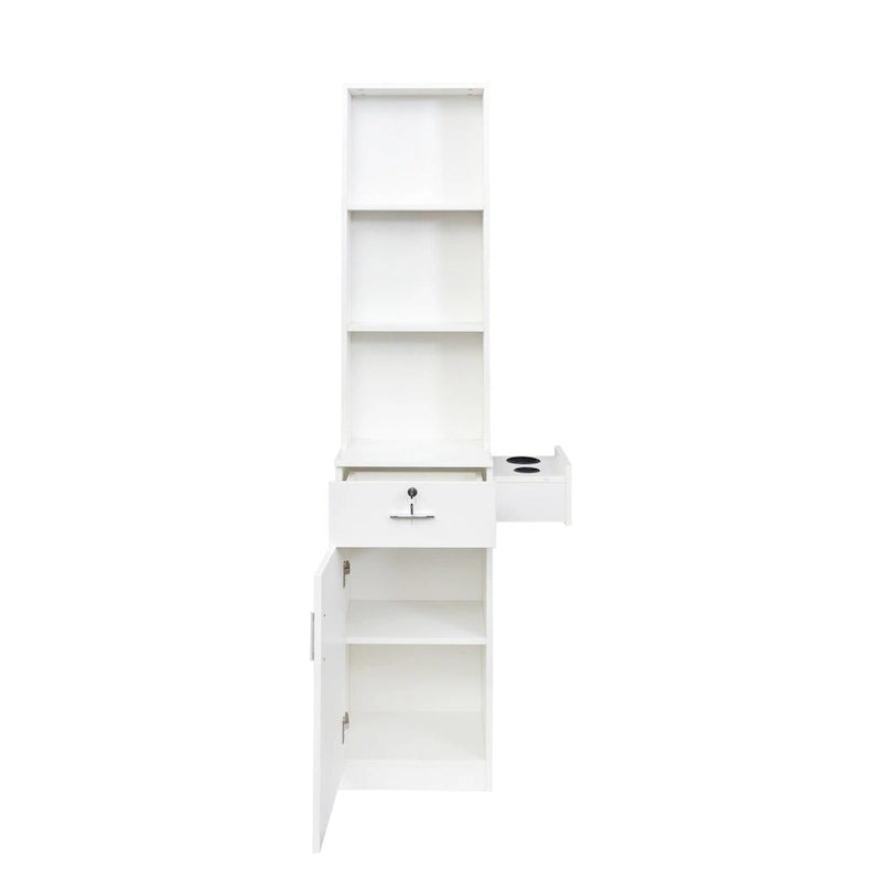 Armoire de rangement haute avec tiroir et supports pour sèche-cheveux, hauteur de 70.87 pouces