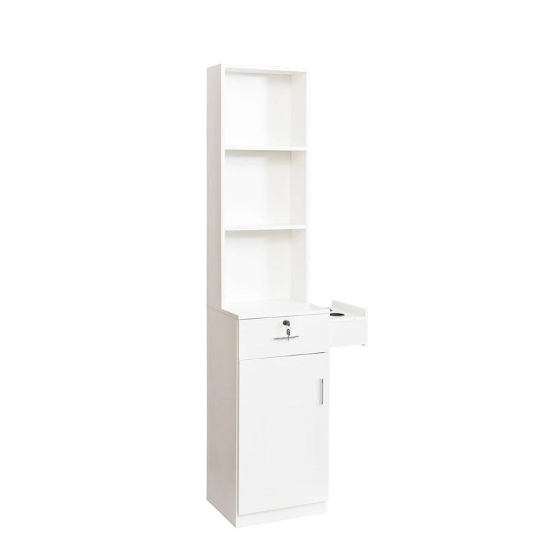 Armoire de rangement haute avec tiroir et supports pour sèche-cheveux, hauteur de 70.87 pouces