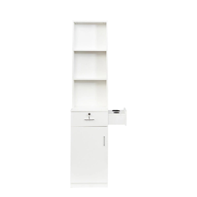 Armoire de rangement haute avec tiroir et supports pour sèche-cheveux, hauteur de 70.87 pouces
