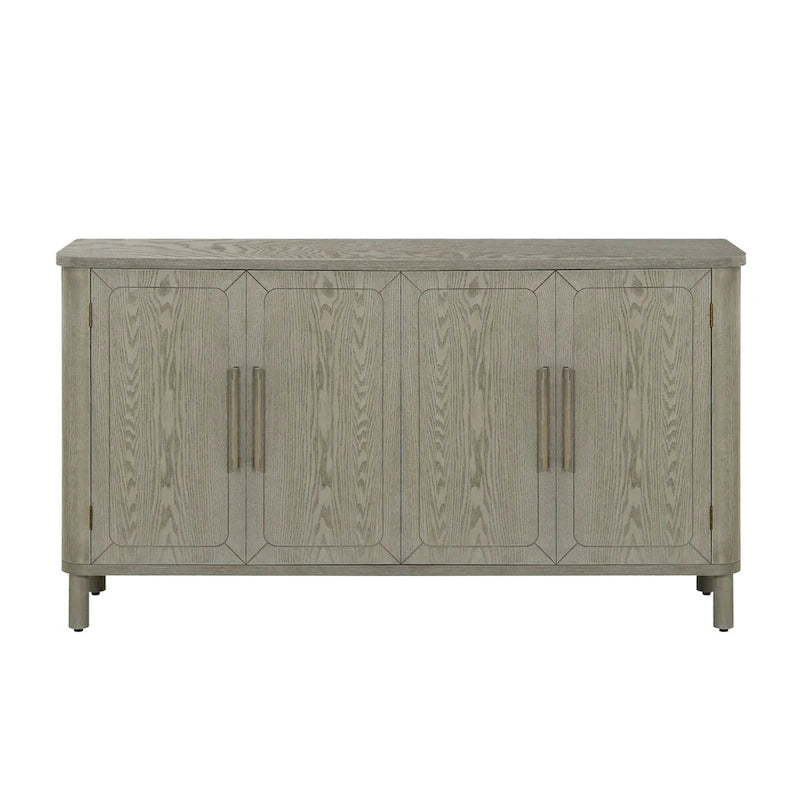 Four Door Sideboard Storage Cabinet With Curved Countertop