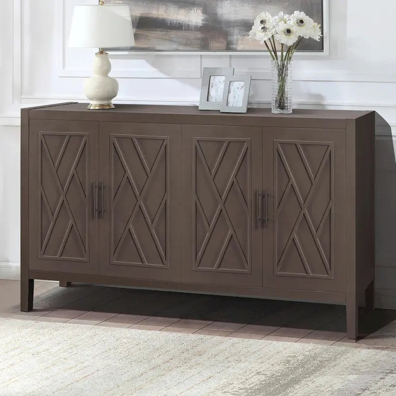 Vintage-Sideboard aus Holz im amerikanischen Landhausstil mit vier Türen