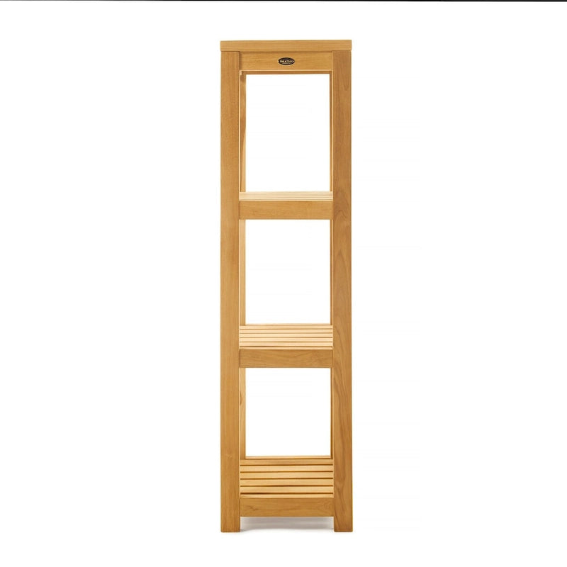 Four-Tier Teak Wood Storage Shelf for Bathroom and Shower