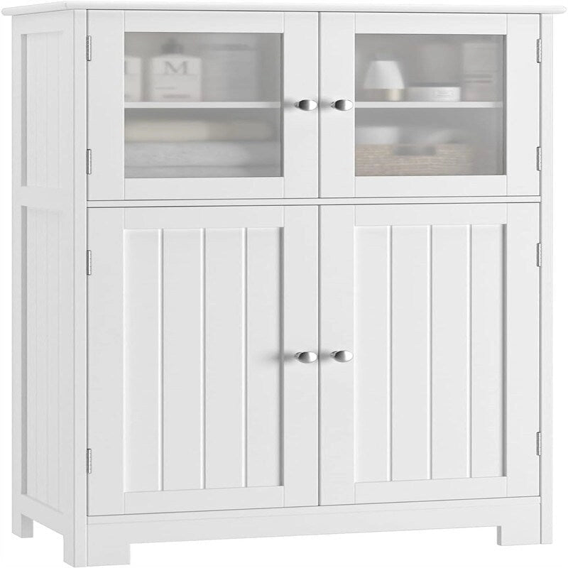 Mobile contenitore con ripiani regolabili e ante in vetro - 11.8D x 23.6W x 42.7H