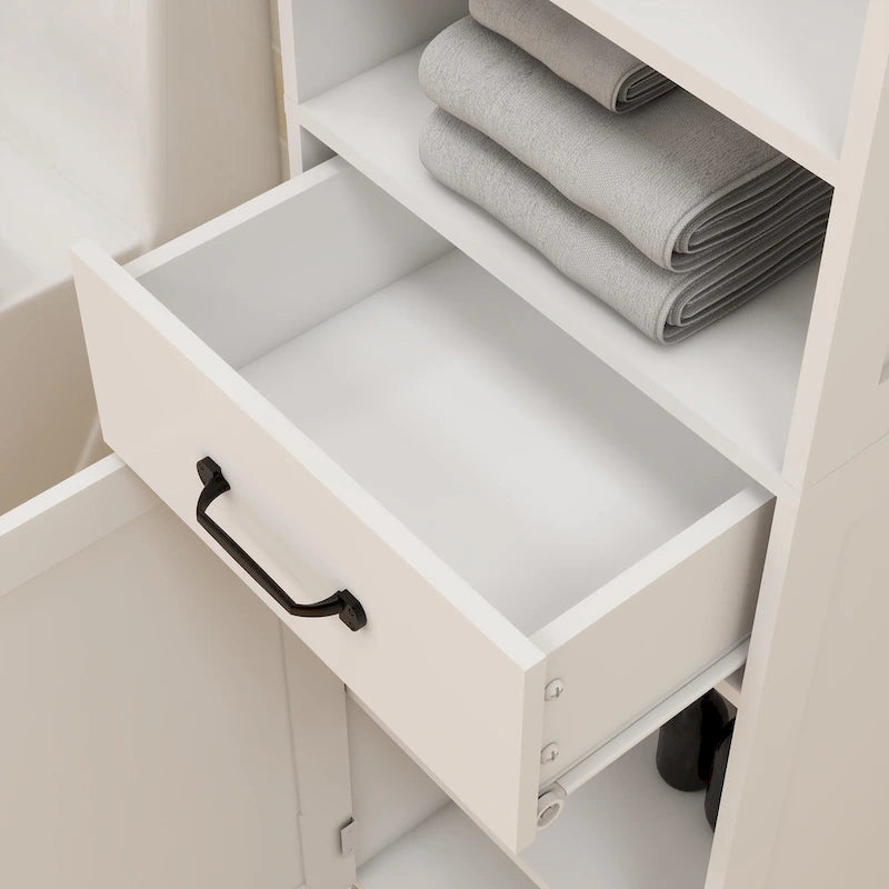 Schmaler, hoher, freistehender Bodenschrank mit zwei Türen – 15.75L * 11.81W * 64.96H