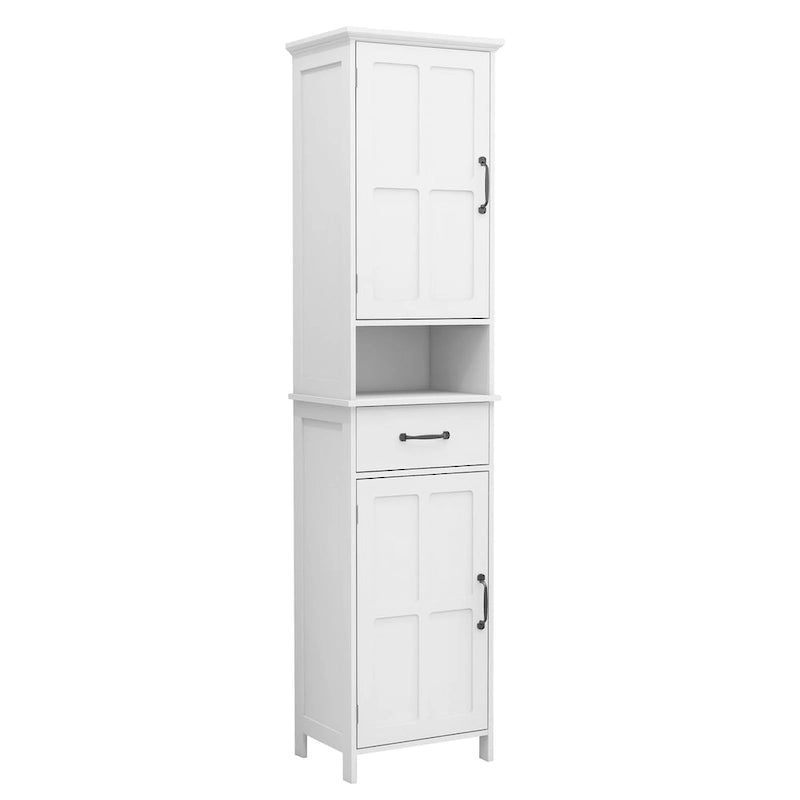 Schmaler, hoher, freistehender Bodenschrank mit zwei Türen – 15.75L * 11.81W * 64.96H
