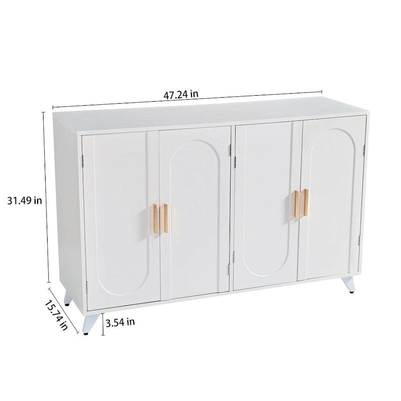 Credenza buffet a 4 ante con ripiani regolabili